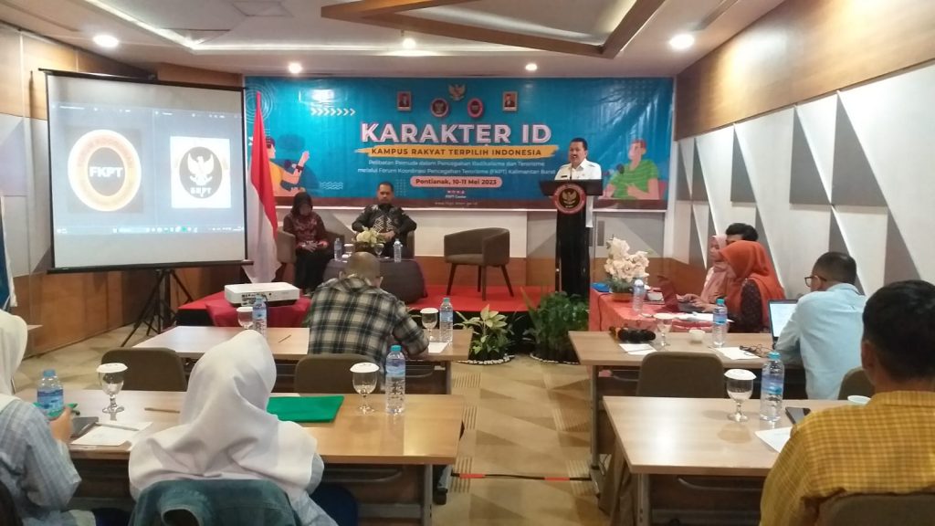 Sambutan Kaban Kesbangpol Drs. Hermanus, M.Si dalam acara Pembukaan Karakter ID, Rabu (10/5/2023) bertempat di Hotel Golden Tulip Pontianak Kalimantan Barat